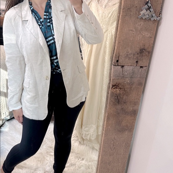 Fore Women's Cream linen blend Blazer size small - Picture 5 of 11
